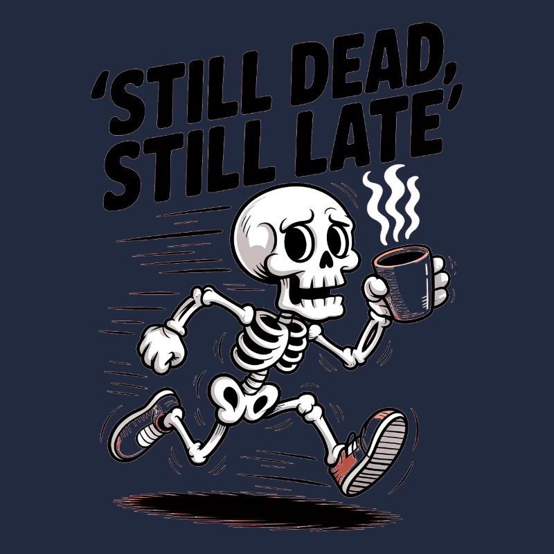 Still Dead, Still Late Skeleton Coffee Rush