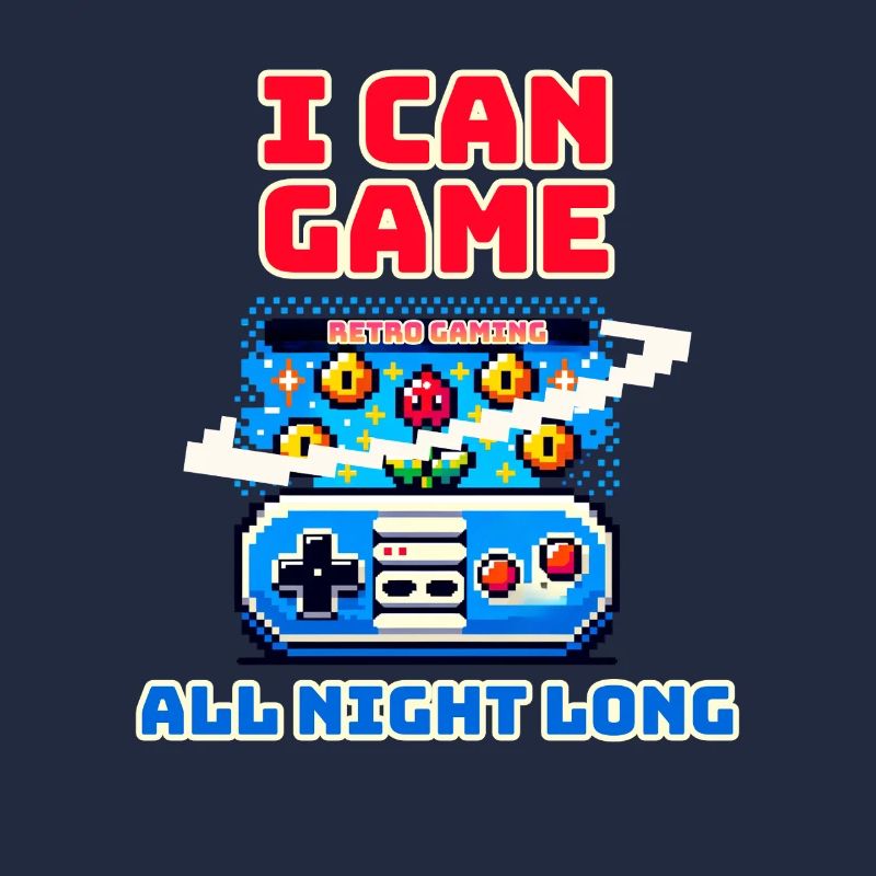 I Can Game All Night Long Retro Gaming