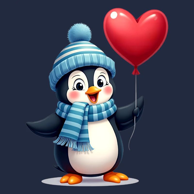 Pingouin mignon avec ballon