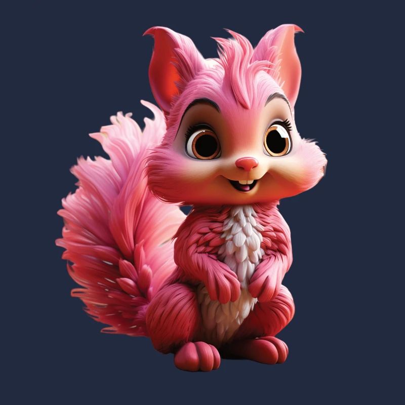 Niedliches pinkes Eichhörnchen – Cartoon Style