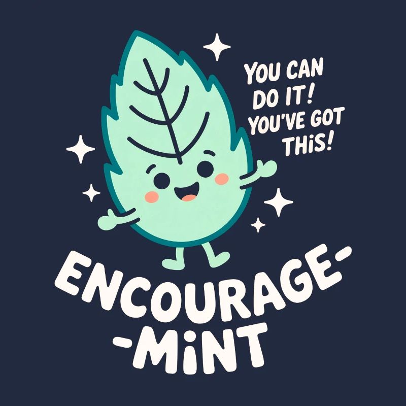 Encourage-menthe mignon Pep Talk Feuille Jeu de mots