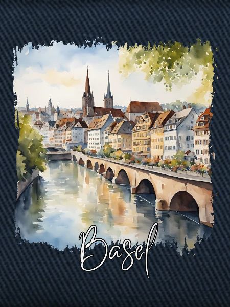 Basel Aquarell, Basel Schweiz