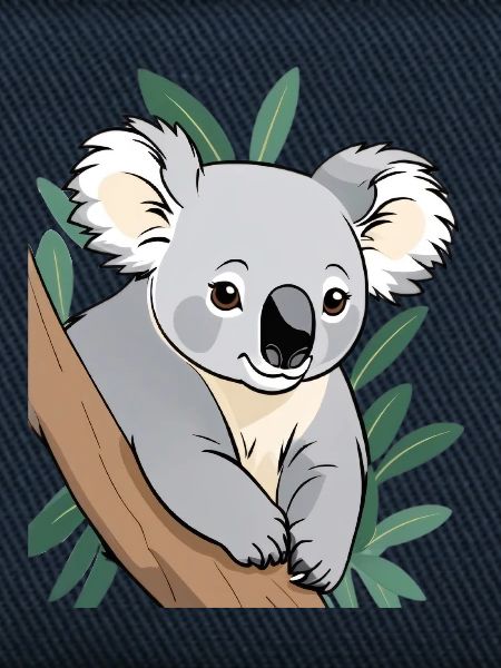 Koala am Ast Cartoon