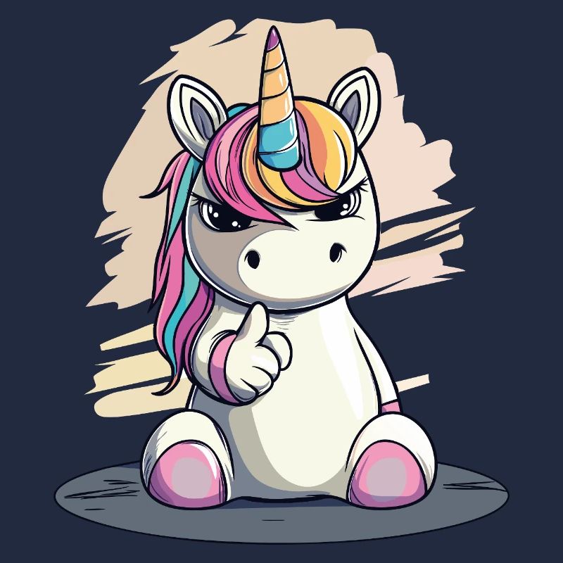 Licorne effrontée avec index – Mignon et cool