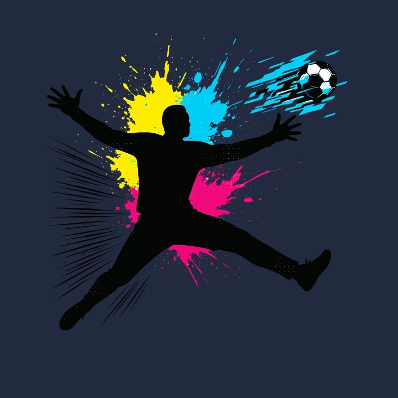 Fußball Torwart Sprung Mit Farbexplosion
