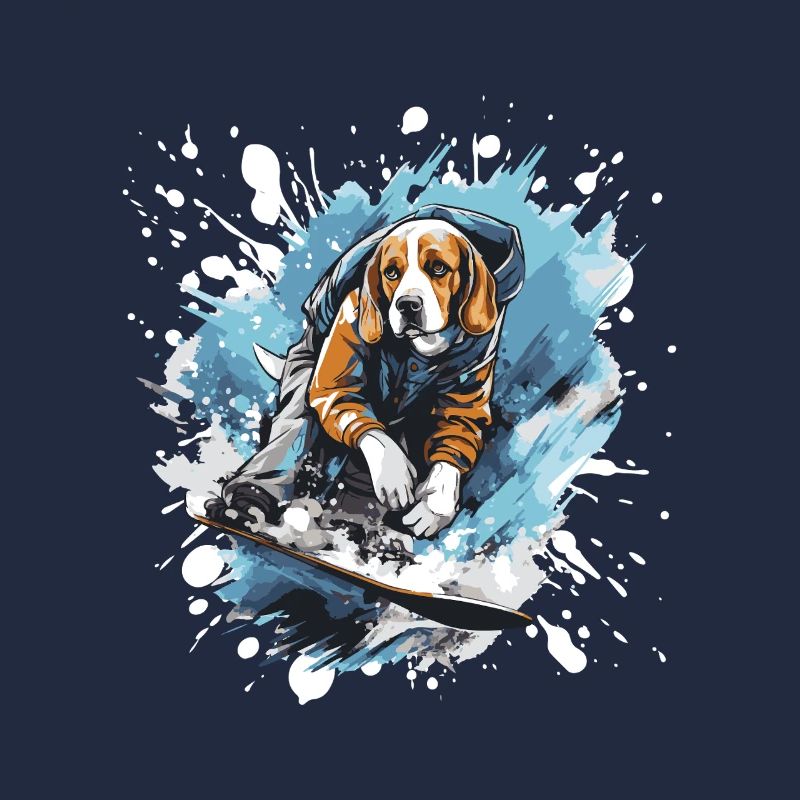 Beagle Chien Snowboard