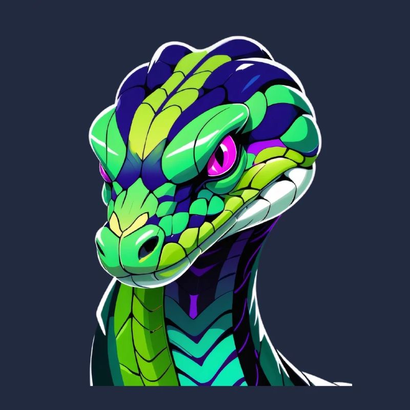 Colorful snake head illustration