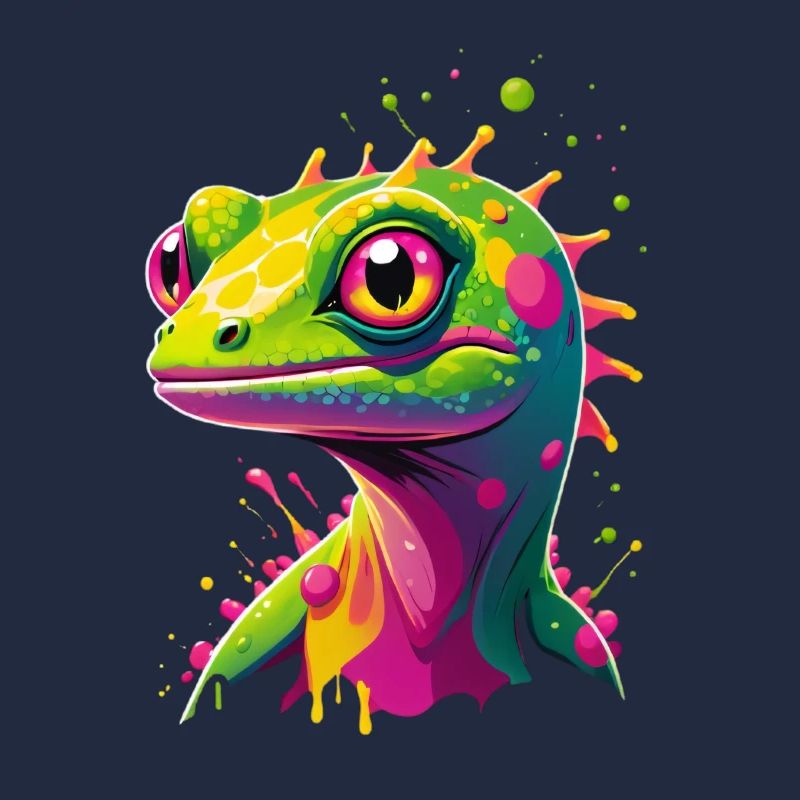Bunte Echse Neon-Splash