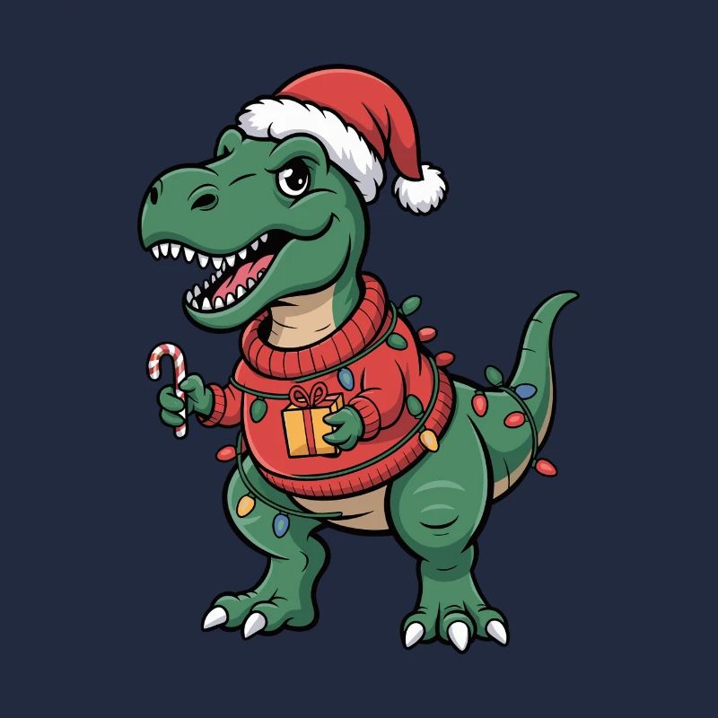 T-Rex de Noël en pull