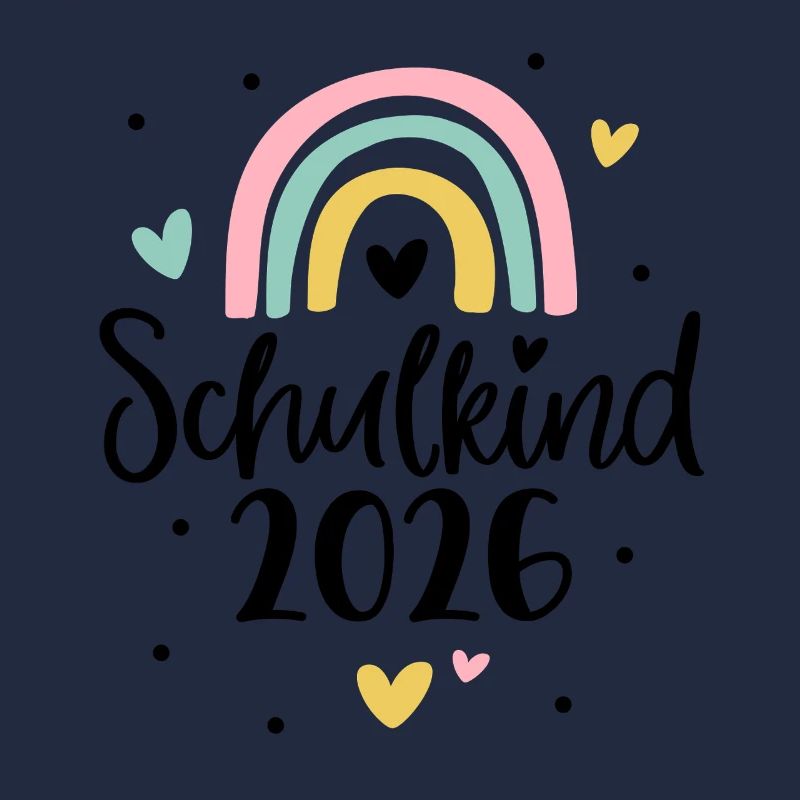 Schulkind 2026 Regenbogen Herz Einschulung