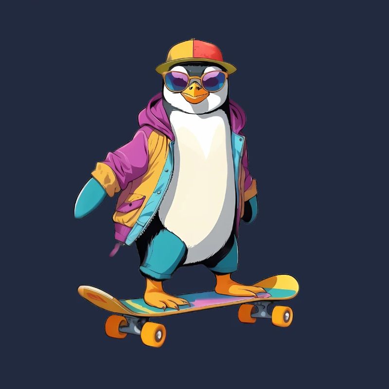 Pinguin Skateboard Neonlook