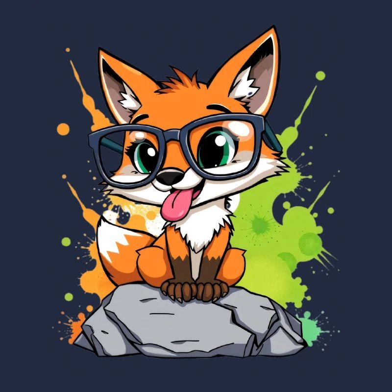 Brillenfuchs auf Stein