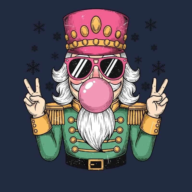 Nutcracker blows chewing gum