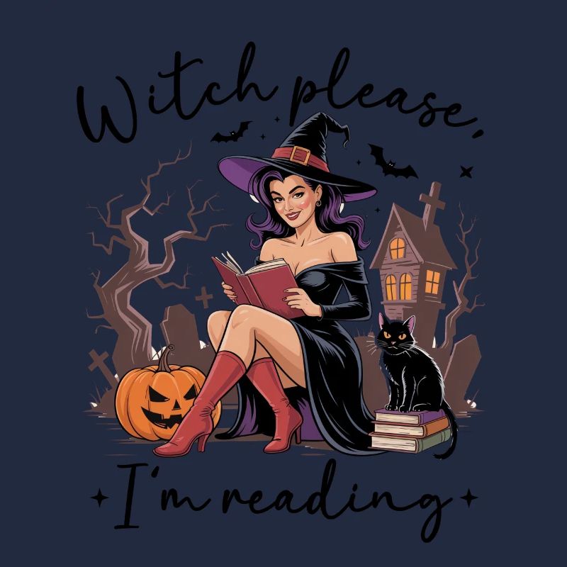 Witch Reading by Pumpkin Night