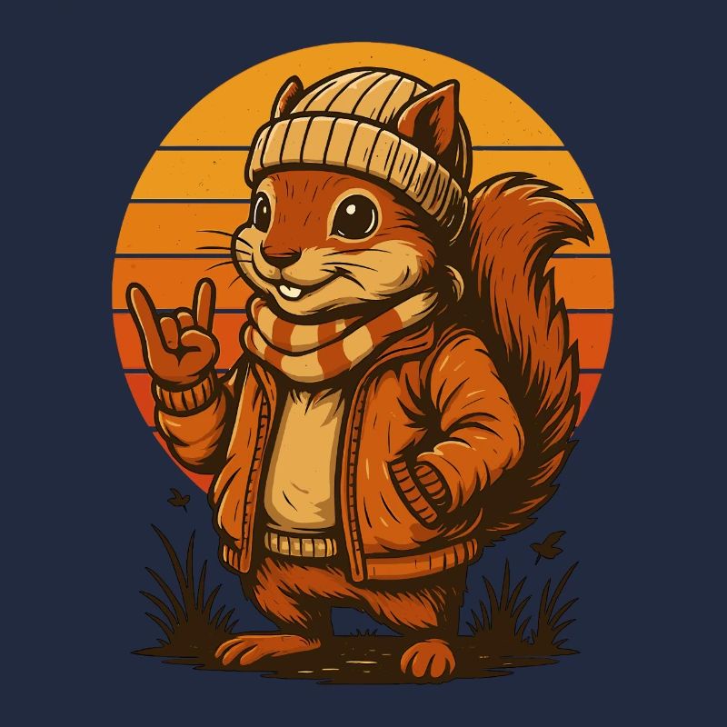 Cool squirrel in retro look