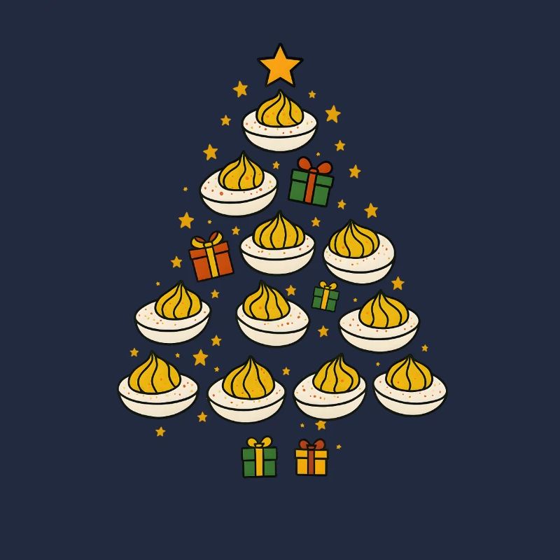 Deviled Egg Christmas Tree Funny Holiday Design