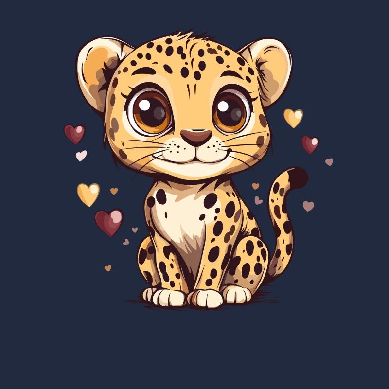 Süßes Leopardenjunge Herzdesign