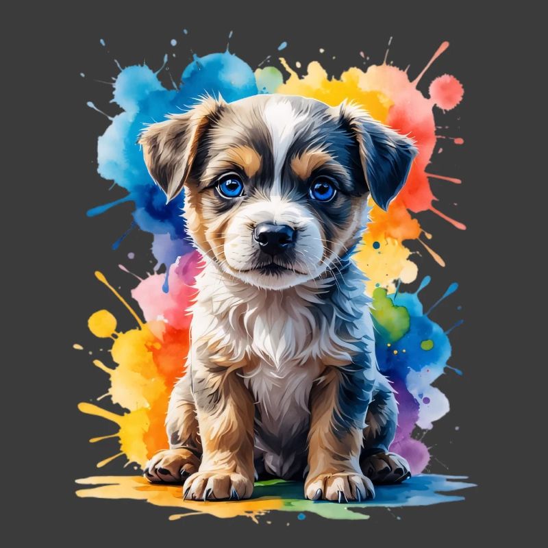 Chiot, Aquarelle, Couleur, Explosion