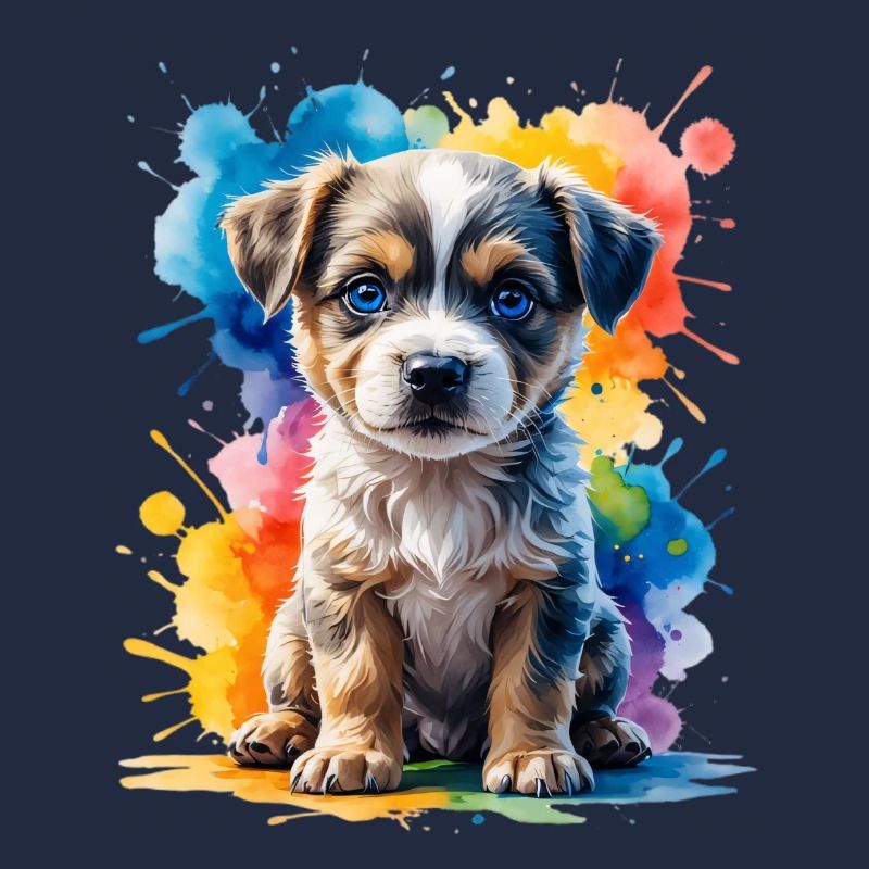 Welpen Aquarell Farbexplosion