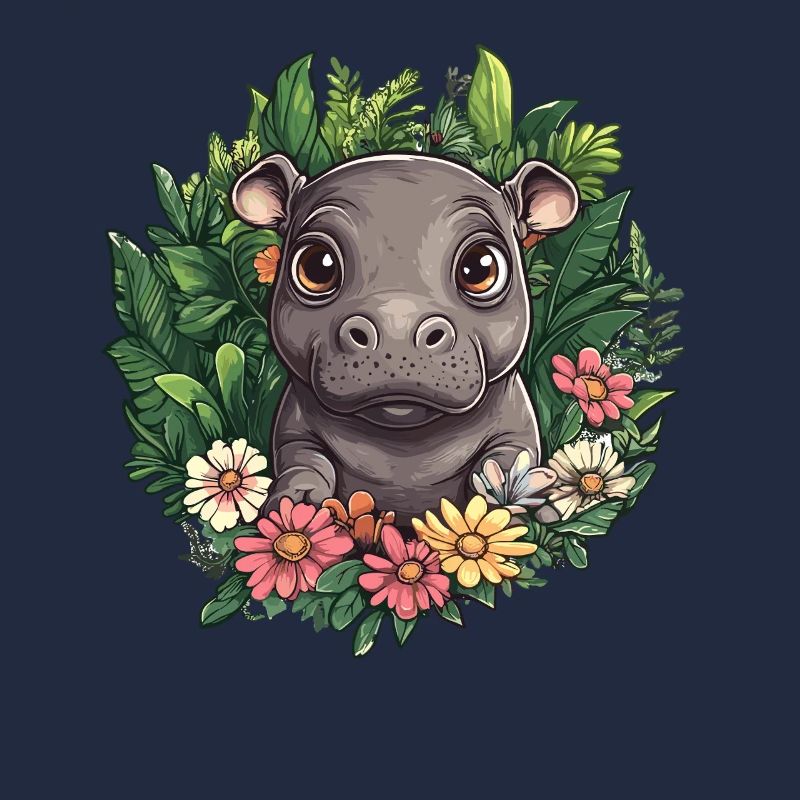 Nilpferd im Blumengarten