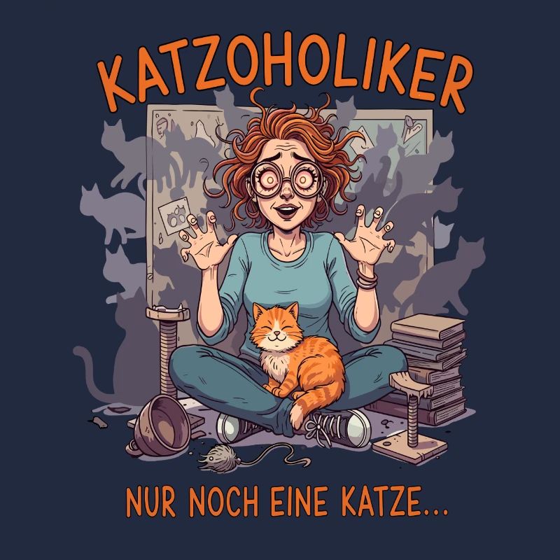 Katzoholiker Nur noch eine Katze - Lustiger Spruch