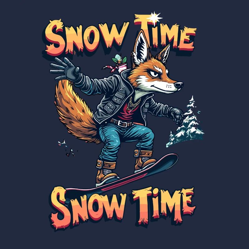Aventure à la neige avec Snowboard Fox en hiver