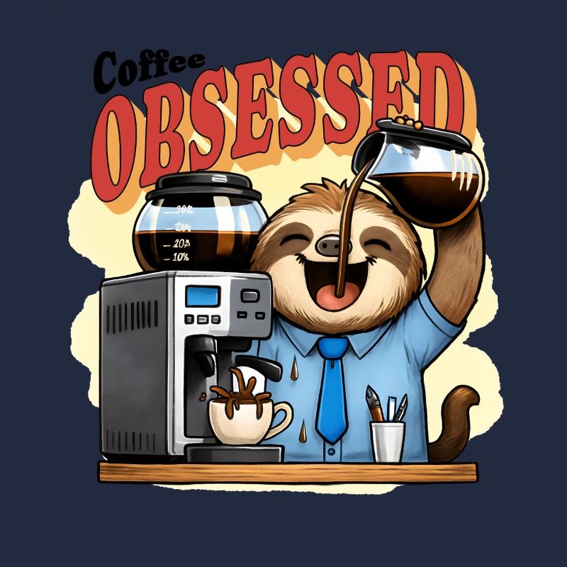 Coffee Obsessed Sloth Caffeine