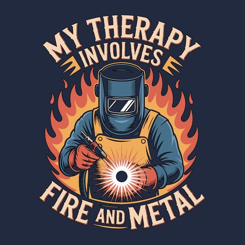 Welder My Therapy Involves Fire Mechanic Workshop