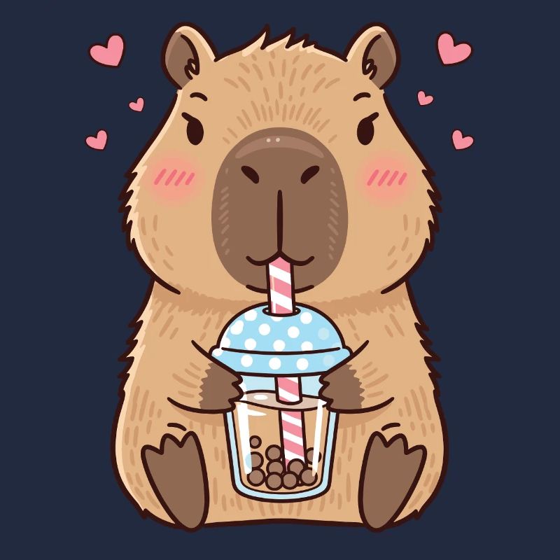 Capybara Bubble Tee Kawaii