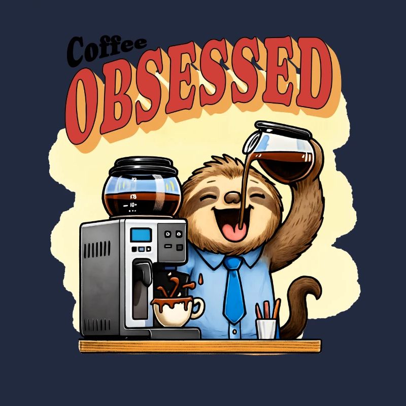 Coffee Obsessed Sloth Caffeine