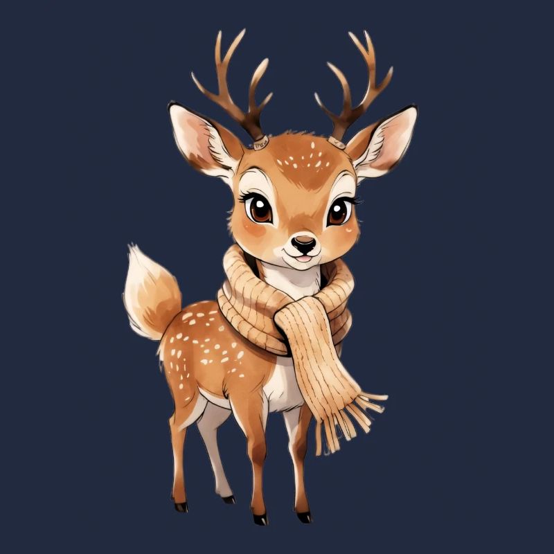 Cerf d’hiver avec écharpe
