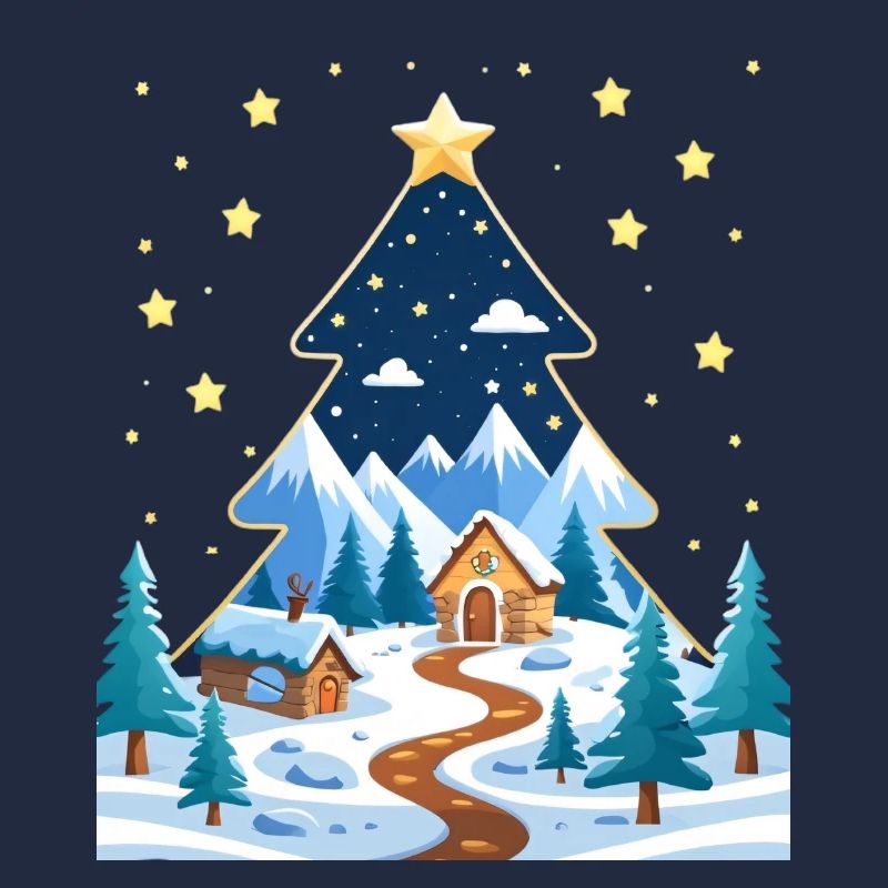 Forêt d’hiver dans la conception de l’arbre étoile