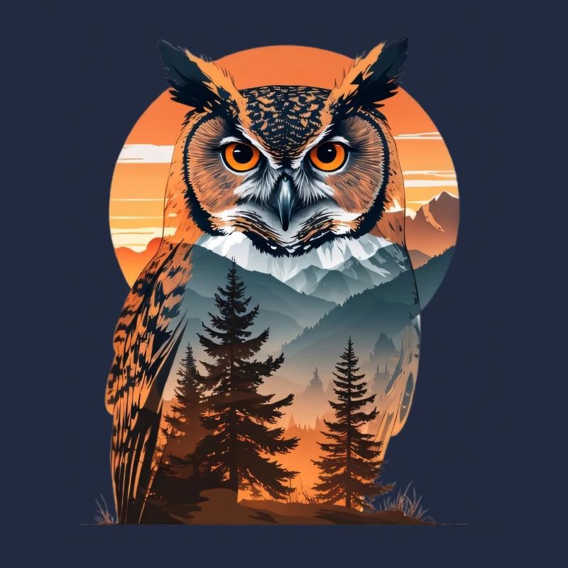 Weise Eule im Abendlicht