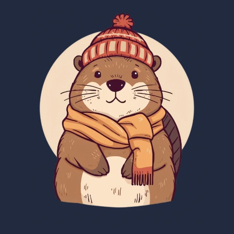 Bieber d’hiver avec écharpe et chapeau