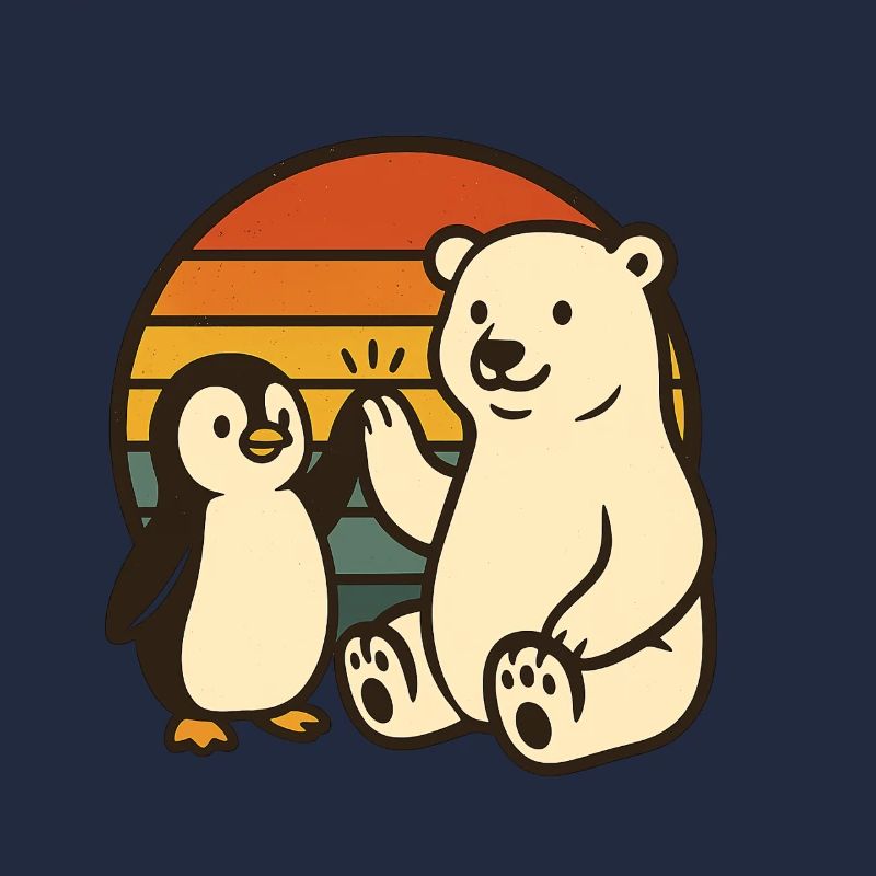 Polar bear and penguin