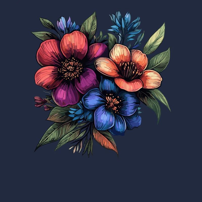 Bunte Blumenblüte Neonpalette