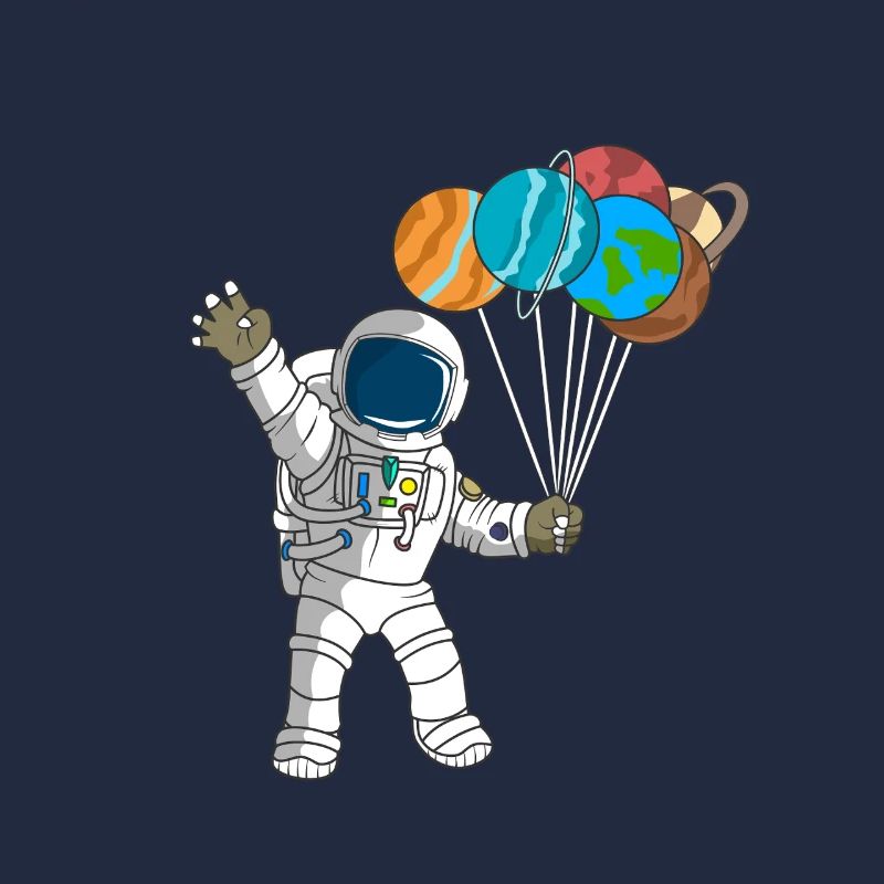 Astronaute 4e anniversaire : design d’enfant de la planète spatiale