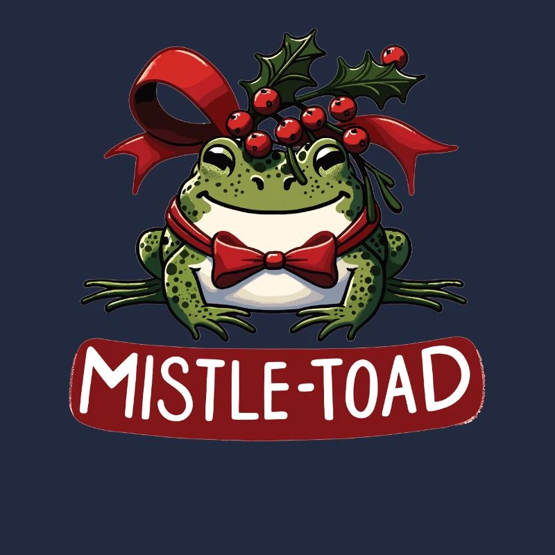 Mistle-Toad Funny Christmas Toad Pun