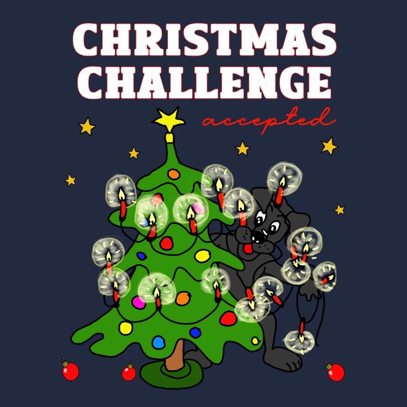 Weihnachts Challenge Akzeptiert Hund