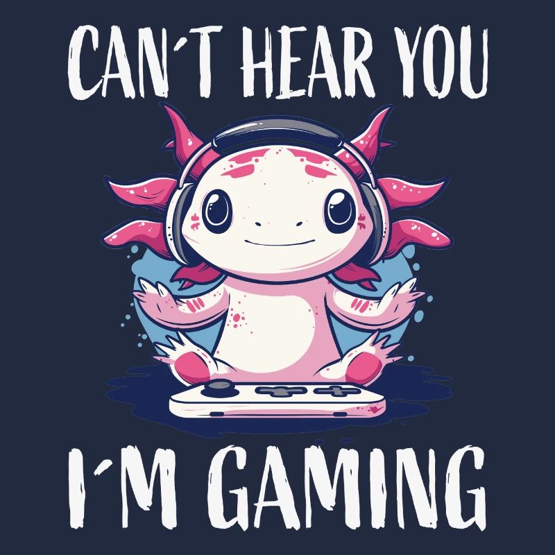 Gaming Axolotl mit Headset