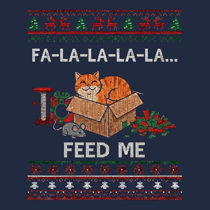 Chat de Noël dans une boîte – demandes de nourriture