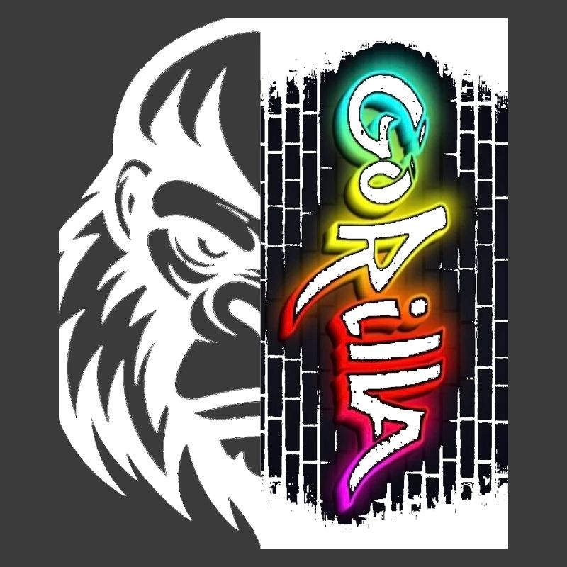 Neon Graffiti Text on Brick