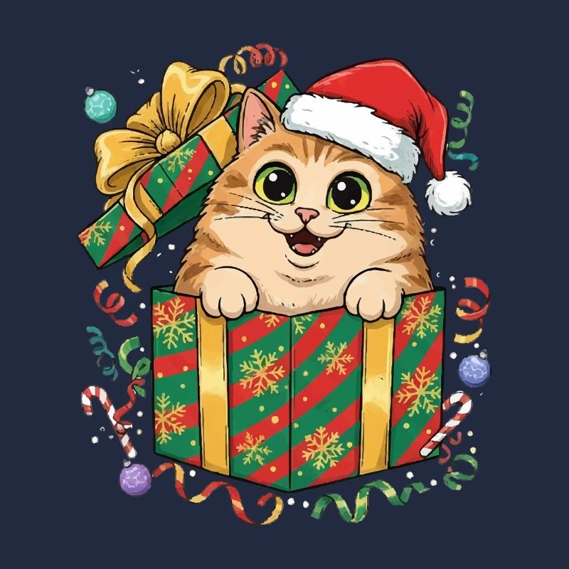 Kätzchen im Weihnachtsgeschenk