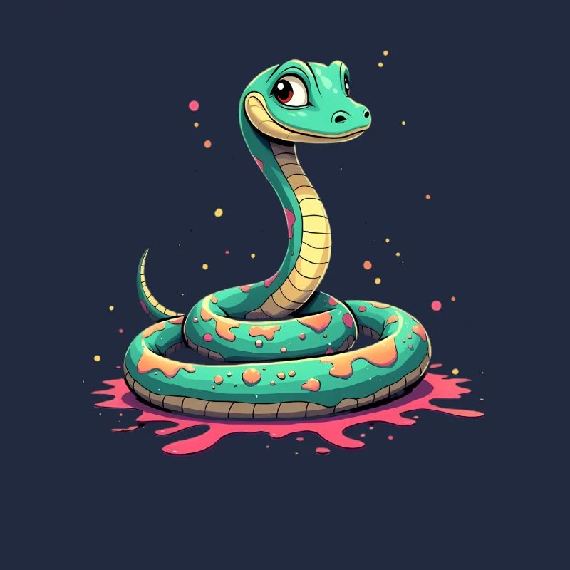 Tealschlange mit Farbspritzern