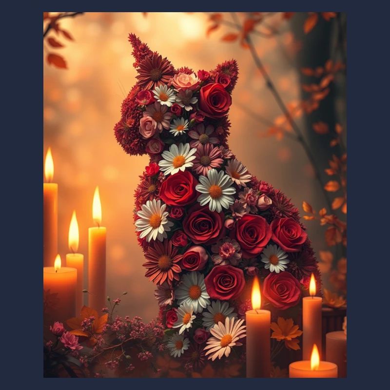Romantische Blumen Katze