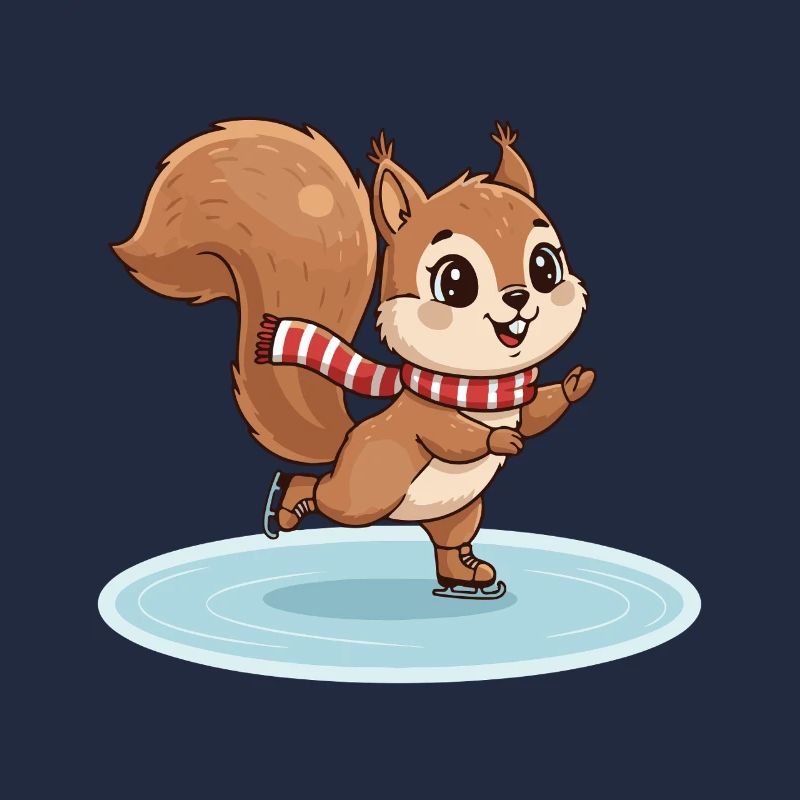 Squirrel on runners with scarf