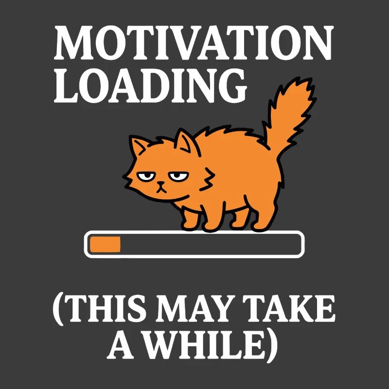 Motivation Loading Müde Katze mit Ladebalken