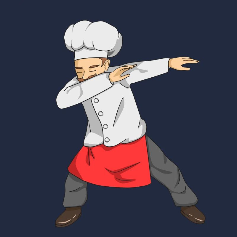 Dabbing Chef Funny Cooking Master Culinary Kitchen