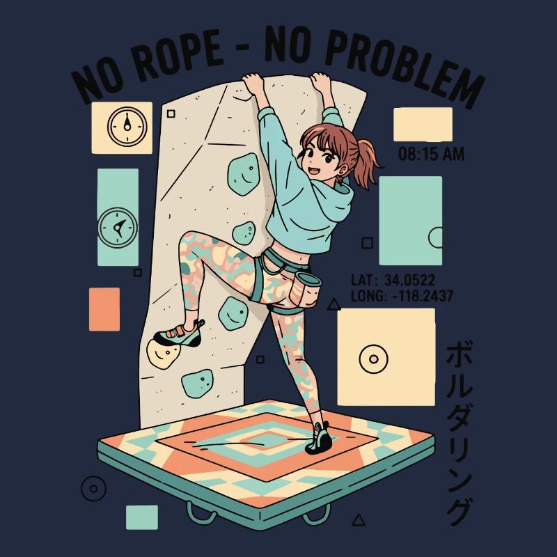 No Rope No Problem Bouldering Climber Fun