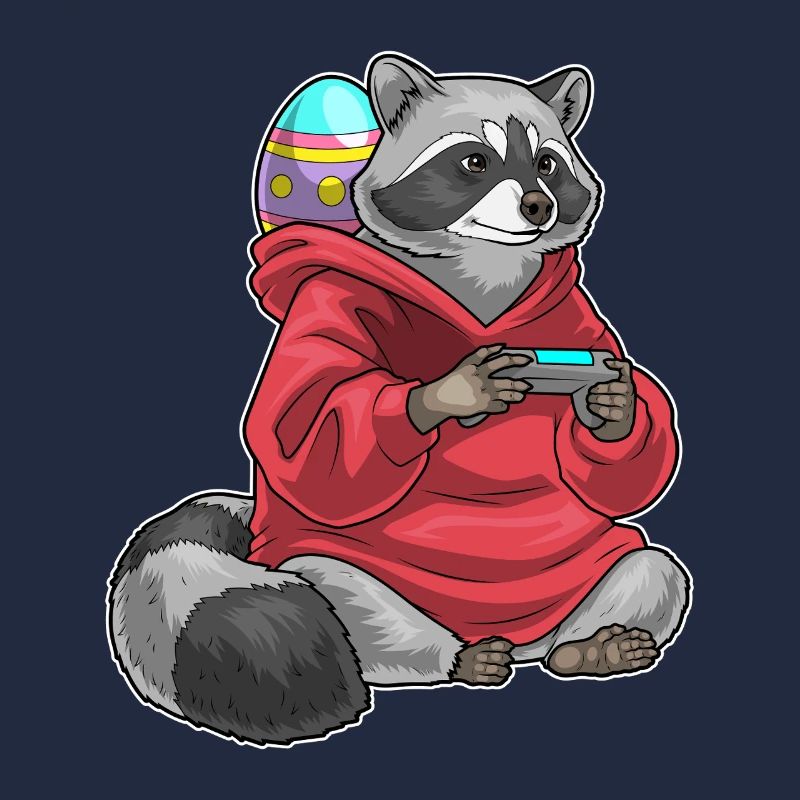 Waschbär Ostern Gamer